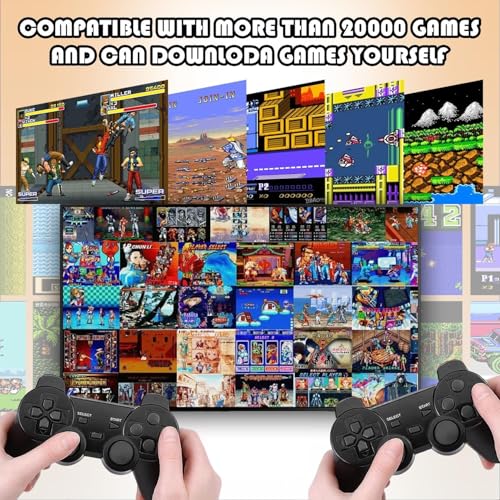 Retro Game Stick-Retro Game Console,Plug and Play Video Game Console Built in 20500+Games,Dual 2.4G Wireless Controllers (64G)