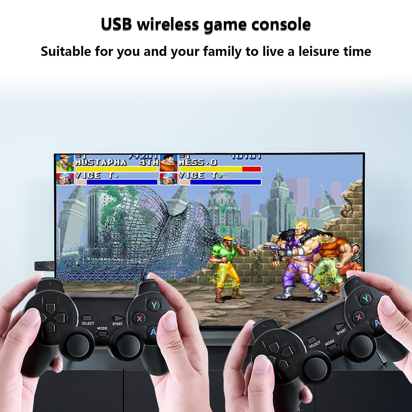 Retro Game Stick, Dual 2.4G Wireless Console, 64GB Memory 4K HDMI Output Built-in 20000+ Games with 15 Classic Emulators, Controllers Plug Play Video TV Game